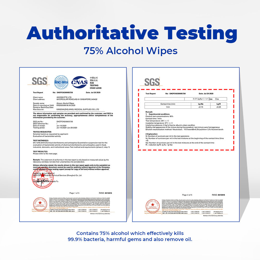 Alcean 75% Classic Alcohol Wipe - 50 Wipes (3 Packs / 9 Packs)