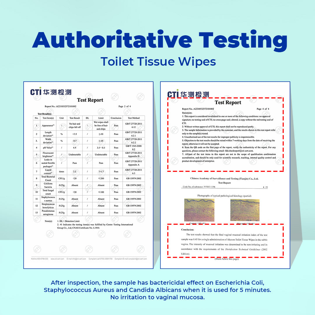Alcean Flushable Toilet Wipes with Natural Plant Extract (40's x 3 Packs)