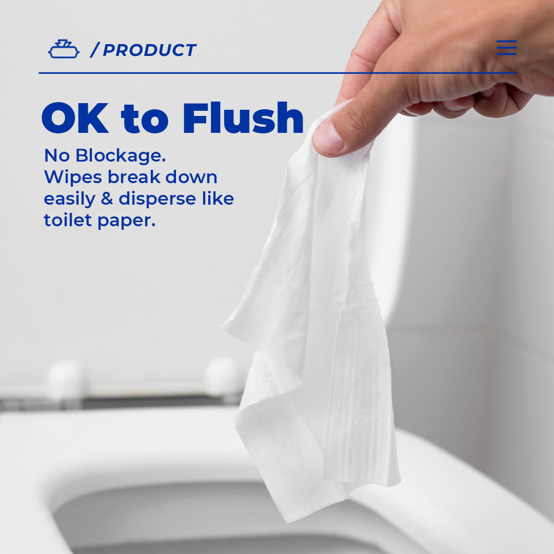 Alcean Flushable Toilet Wipes with Natural Plant Extract (40's x 3 Packs)