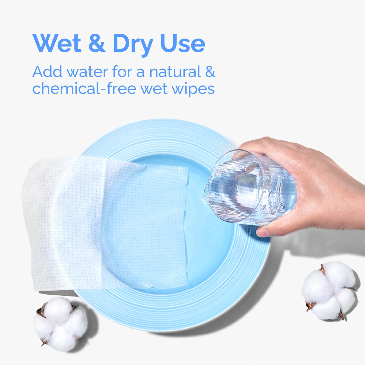 Hoppi Dry Wipes 100 Wipes (1 Pack / 3 Packs)