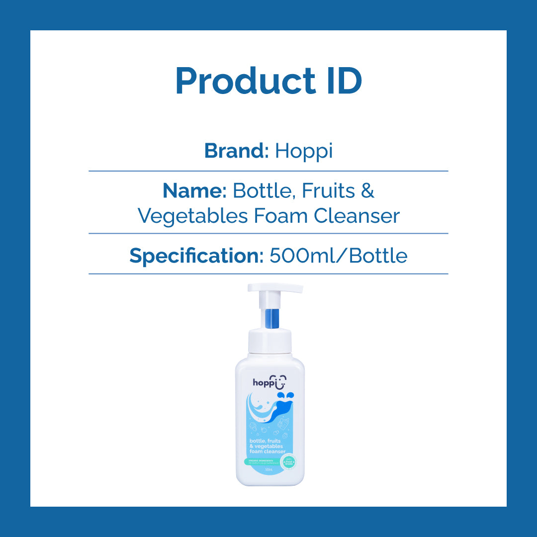 Hoppi Bottle, Fruits & Vegetables Foam Cleanser (500ml)