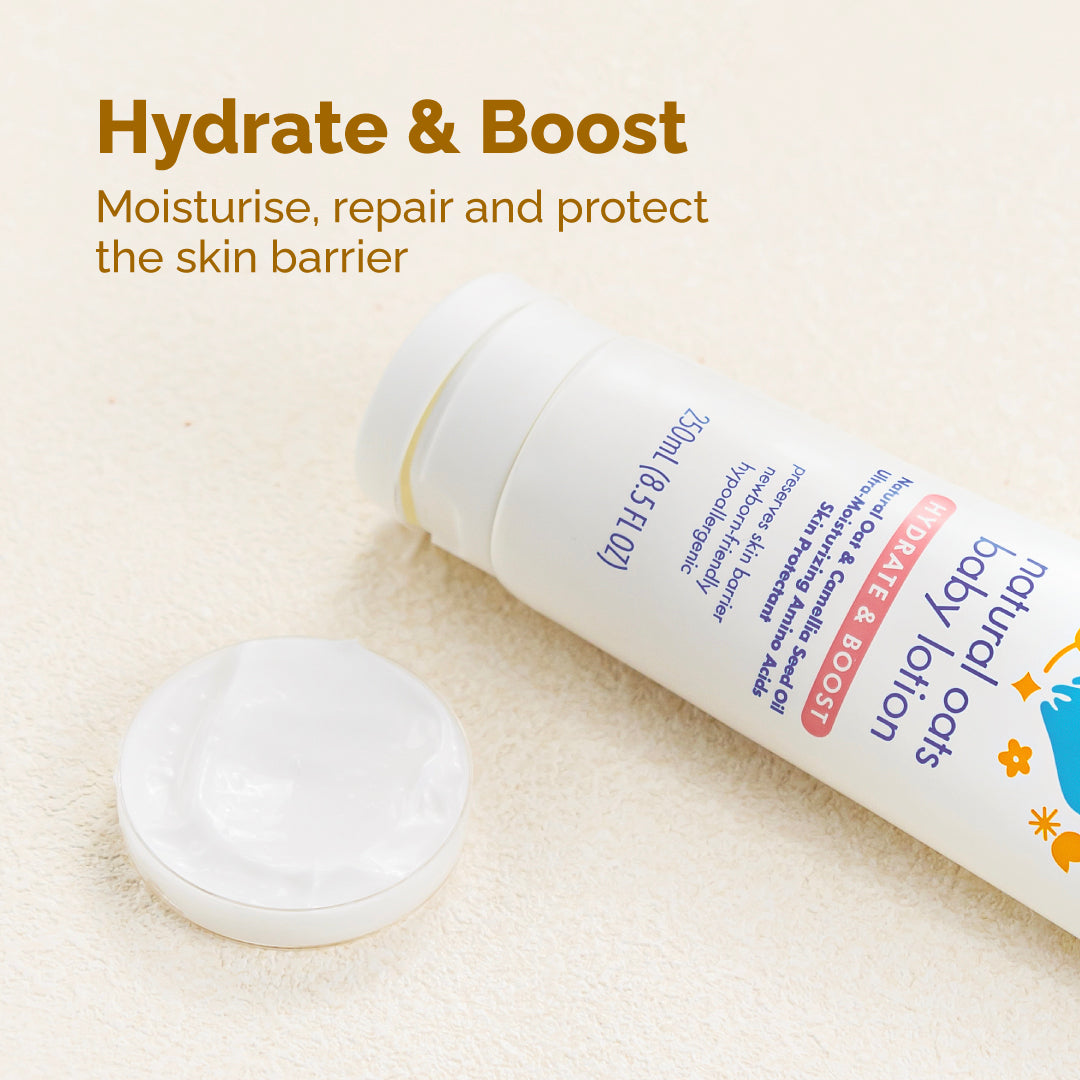[2-in-1 COMBO] Natural Oats Baby Bath (500ml) & Natural Oats Baby Lotion (250ml)