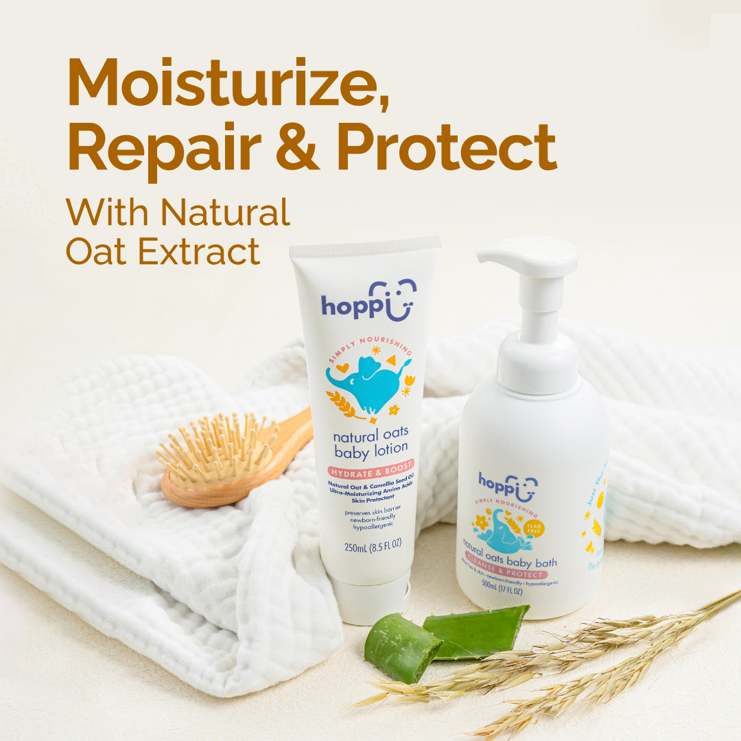 [2-in-1 COMBO] Natural Oats Baby Bath (500ml) & Natural Oats Baby Lotion (250ml)