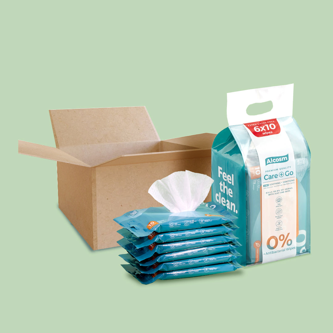 [Carton] Alcean Antibacterial Classic Wipes 0% Alcohol (10 Wipes x 20 Bundles x 6 Packs)
