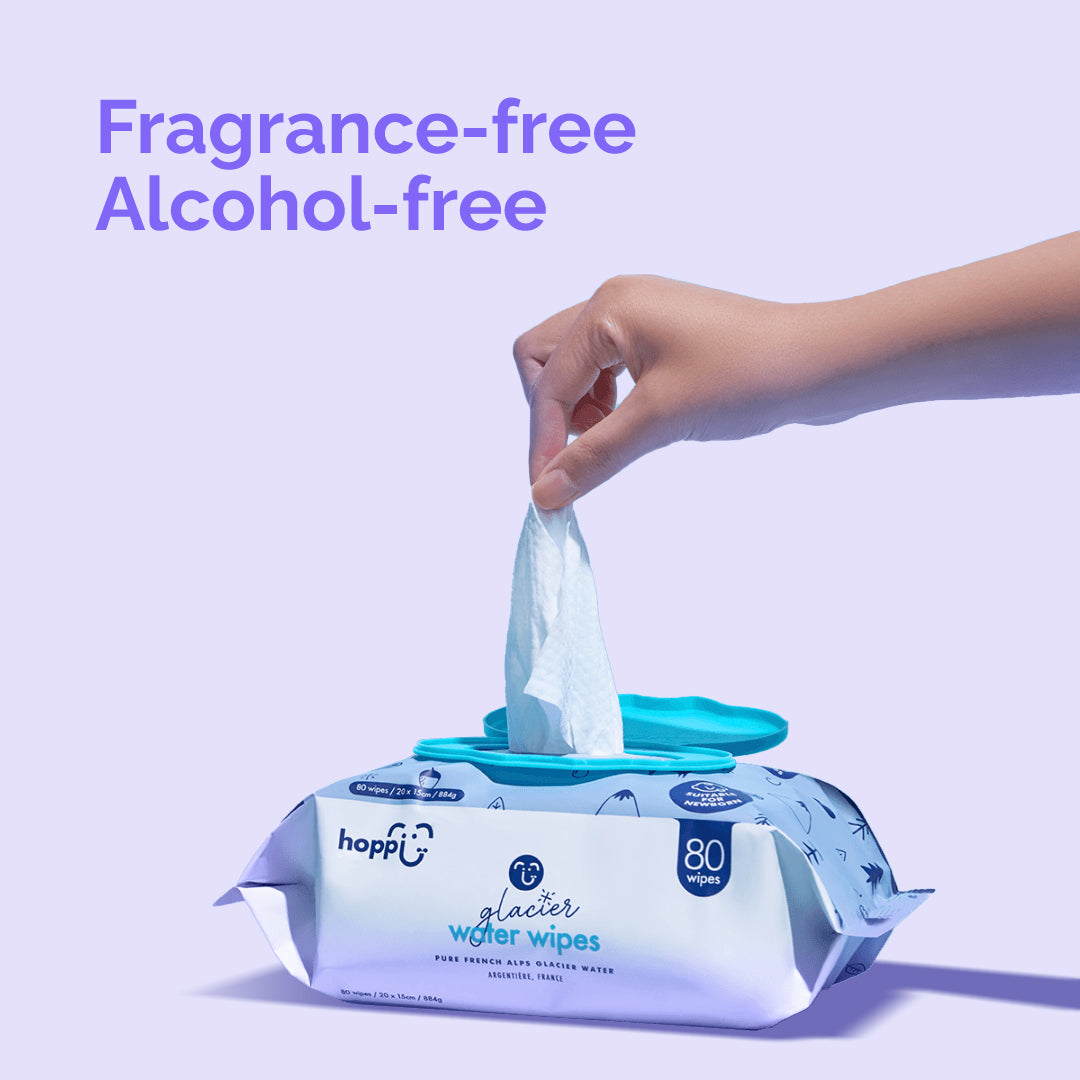 [Carton] Hoppi Glacier Water Wipes (80 Wipes x 8 Packs)