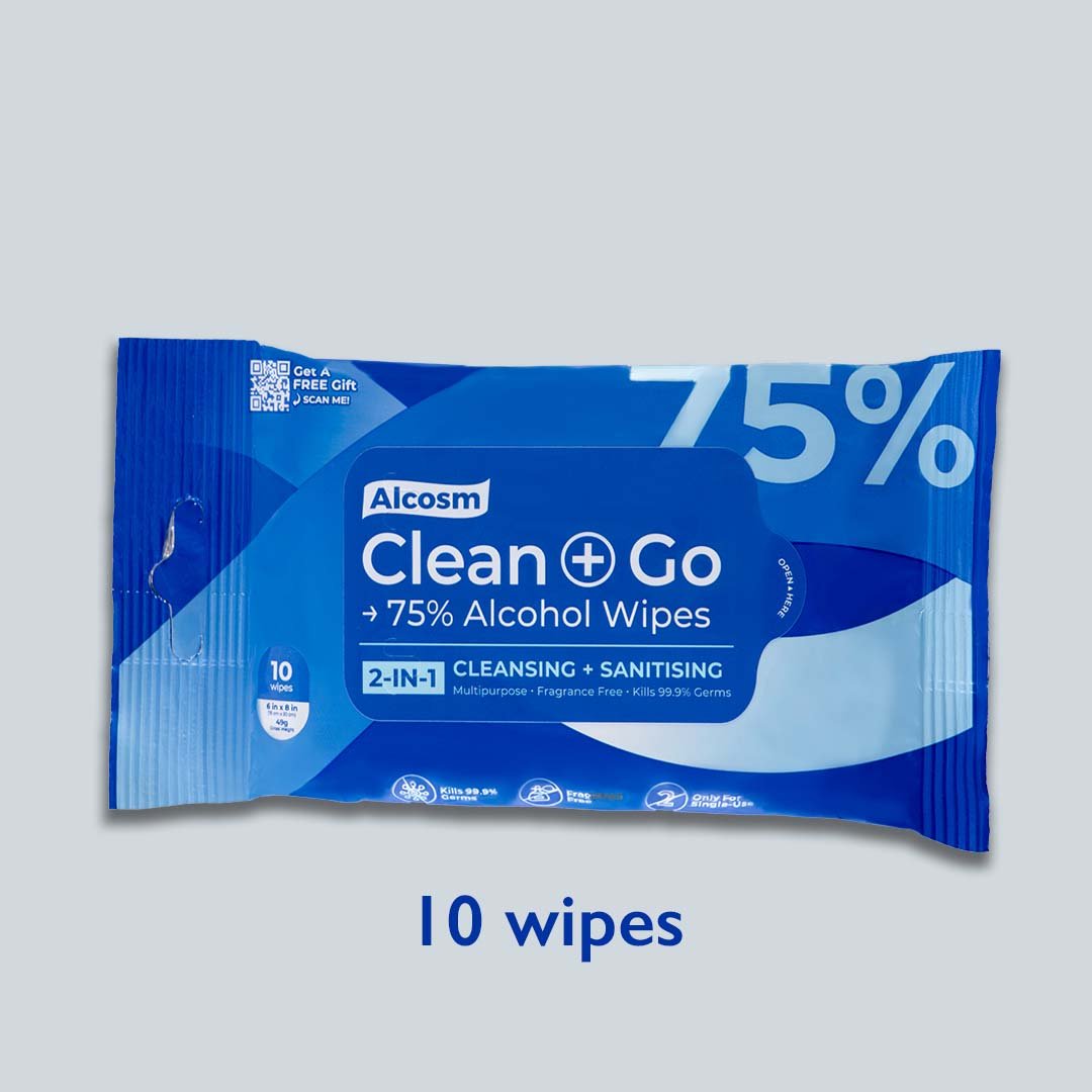 [Carton] Alcean 75% Classic Alcohol Wipes (10 Wipes x 20 Bundles x 6 Packs)