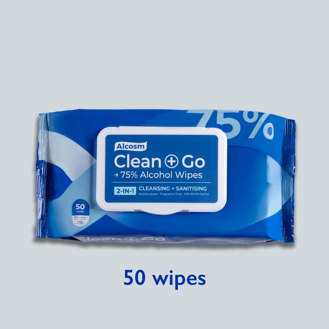 [Carton] Alcean 75% Classic Alcohol Wipes (50 Wipes x 8 Bundles x 3 Packs)