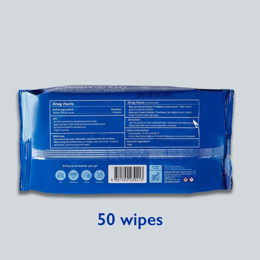 [Carton] Alcean 75% Classic Alcohol Wipes (50 Wipes x 8 Bundles x 3 Packs)