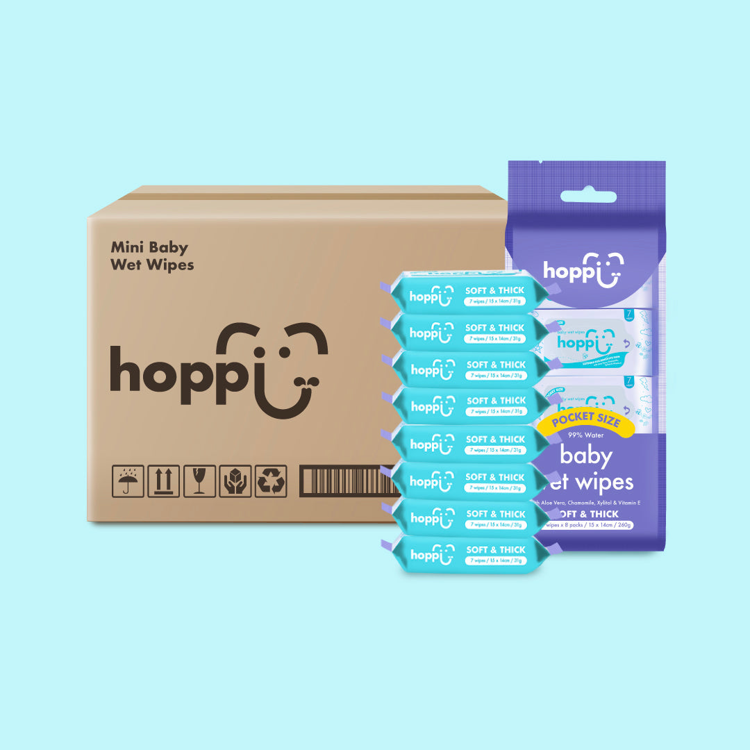 [Carton] Hoppi Mini Baby Wet Wipes (7 Wipes x 192 Packs)