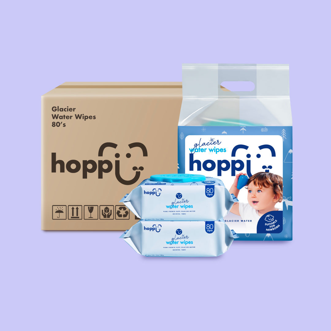 [Carton] Hoppi Glacier Water Wipes (80 Wipes x 8 Packs)