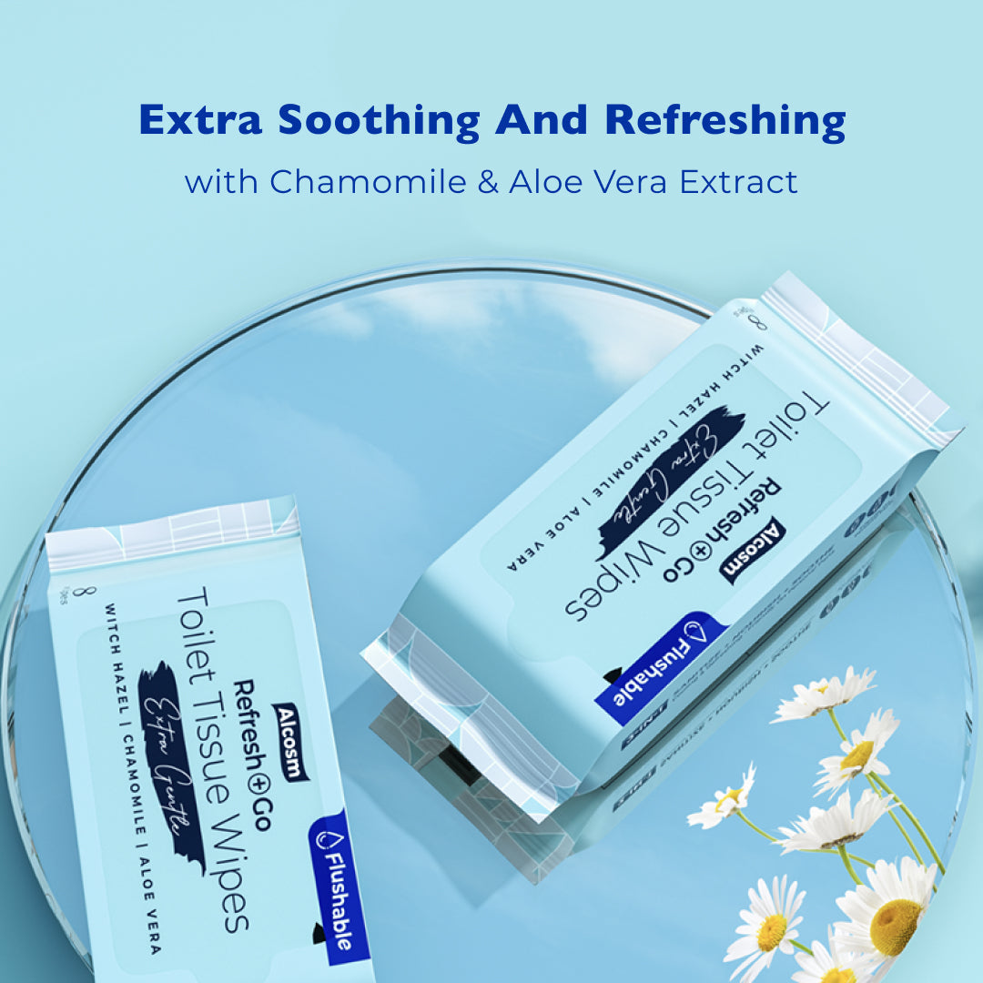 [Carton] Alcean Flushable Toilet Wipes with Natural Plant Extract (8 Wipes x 24 Bundles x 8 Packs)